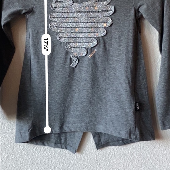 Girls DKNY Sparkle Heart Long Sleeve Top - Picture 4 of 7